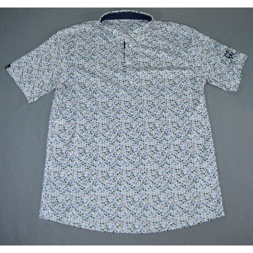 Swannies Golf Polo Animal Foot All Over Print Men's M Twin Narrows Golf Club